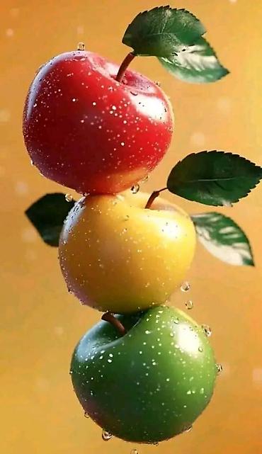 alca tursusu: Məhsul: Alma assortimenti Təsvir: - Üç növ rəngdə alma: qırmızı, sarı — 1