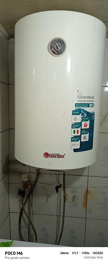 газовый колонка: Накопительный водонагреватель Объем бака: 80 л, Thermex, Электрический, Регулятор температуры, Стеклоэмаль, Б/у — 1