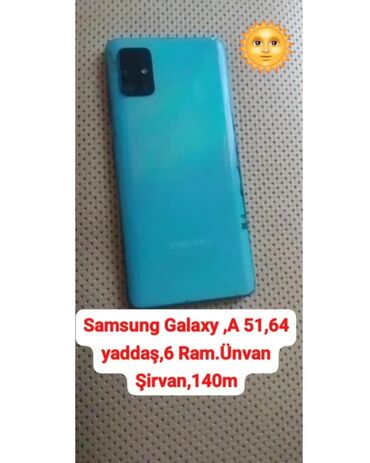 RAF: Samsung Galaxy A51, 64 GB, rəng - Göy, Barmaq izi