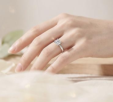 Үлпөт көйнөктөрү жана аксессуарлар: 💍 Кольцо из белого золота 750 пробы с лабораторным бриллиантом • — 6
