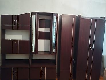 qehveyi: Qonaq otağı üçün modul mebel dəsti - Rəng: tünd qəhvəyi (ağ xətli — 3