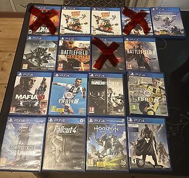 PS4 oyun diskləri dəsti 10-25 manat Paketdə olan orijinal PS4