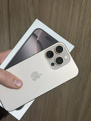 Уюлдук телефондор жана аксессуарлар: IPhone 16 Pro, Колдонулган, 256 ГБ, Desert Titanium, Куту, 90 % — 2