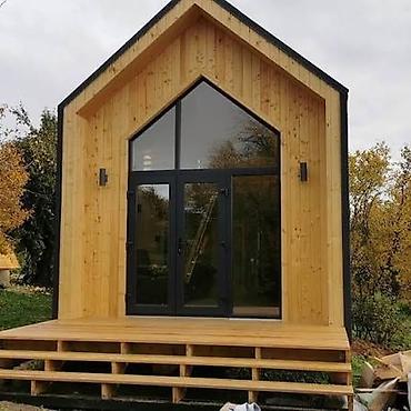 дачное: Модульный каркасный дом в современном стиле «A-frame» - Компактный — 1
