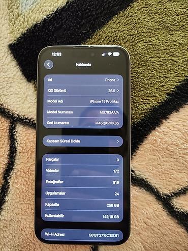 iphone 17 pro ikinci əl: IPhone 15 Pro Max, 256 GB, Gümüşü, Face ID — 4