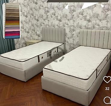 bambuk dosek: İkili tək nəfərlik çarpayı dəsti - Ölçü: təxmini 90x190 sm (hər — 1