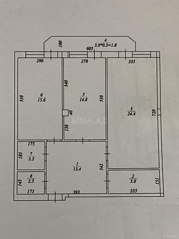 продажа квартира: 3 комнаты, Новостройка, м. Ахмедлы, 85 м² — 9