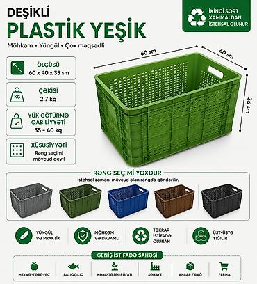 Digər mağaza avadanlığı: Plastik yeşik(tara,sebet,yesik,qutu) istehsalı. ölçülər 60/40/10sm -da lalafo.az — 8 Digər mağaza avadanlığı: Plastik yeşik(tara,sebet,yesik,qutu) istehsalı. ölçülər 60/40/10sm — 8