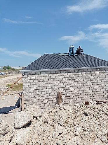 Кровельные работы: Peşəkar dam örtüyü və montaj xidməti - Dördüzlü (çadır tipli) dam — 2