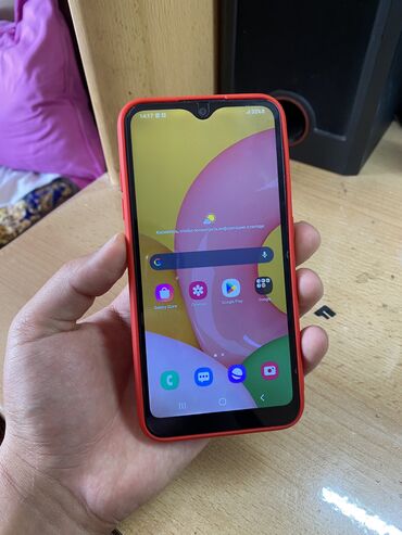 продать старые телефоны: Samsung Galaxy A01, Колдонулган, 16 ГБ, түсү - Көк, 1 SIM, 2 SIM