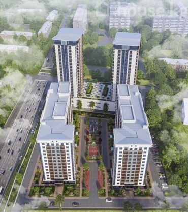 квартира в исык куле: 2 комнаты, 63 м², Элитка, 12 этаж, ПСО (под самоотделку)