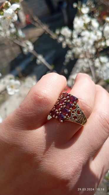 Üzüklər: Toy, Üzük, Gümüş, Qranat, 5.00+ Karat — 8