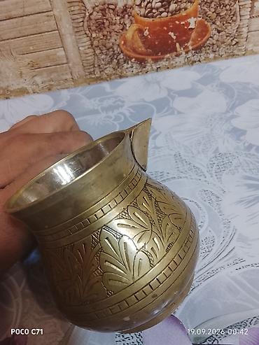 samovar altı podnos: Misdən hazırlanmış əl işi cezve (ibrik) – klassik Şərq üslubunda — 3