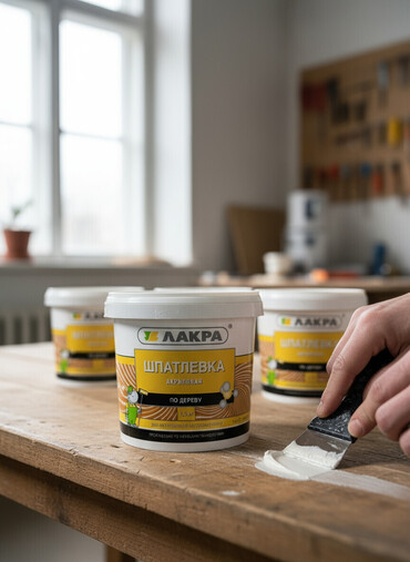 продаю шпаклёвка: Акриловая шпаклевка «Лакра» предназначена для обработки деревянных