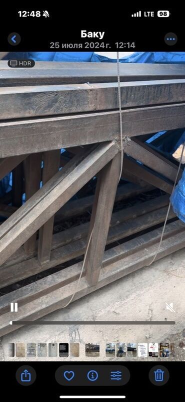 Digər metal məhsullar: Satilir metal konstruksiya. FERMA. 11 eded.3500 man.0503222200. Əlavə — 2