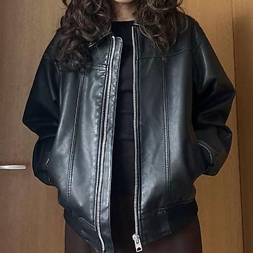 pull and: Кожаная куртка, Классическая модель, Оверсайз, S — 5