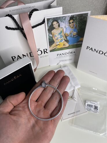 браслет с магнитами: Pandora original с упаковкой 925 пробы с пробой на браслете всего