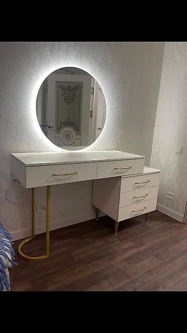 standing mirror: Туалетный столик, Новый, С зеркалом, цвет - Бежевый, ЛДСП — 6