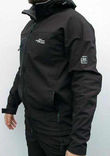 Kožne jakne: Crna muška softshell jakna brenda Mountain Sport sa kapuljačom. Jakna — 12