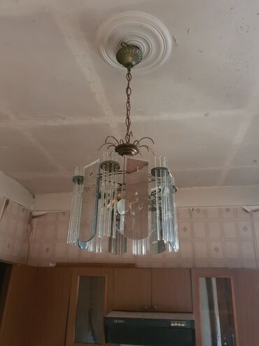 алчипан потолок: Çılçıraq, 5 lampa, Şüşə