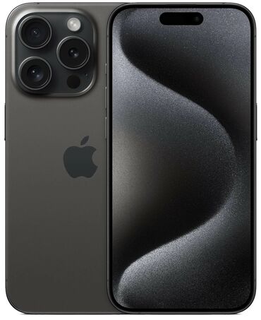 Apple iPhone: IPhone 15 Pro Max, Новый, 512 ГБ, Черный, Защитное стекло, Чехол, Кабель