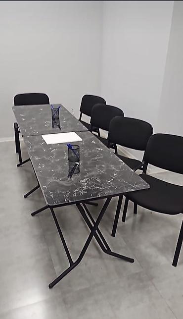 Konfrans/Toplantı masası və stul dəsti - Dizayn: Qara mermer naxışlı