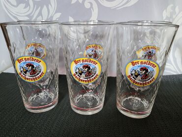 Čaše: Case nove za vino,zlatni Sachsenhauser Nemacke 80te. Retke case,sve — 8