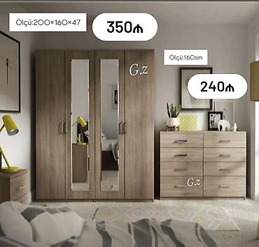 Digər mebel: Yataq otağı mebel dəsti – şkaf və komod - 4 qapılı şkaf: ortada — 1