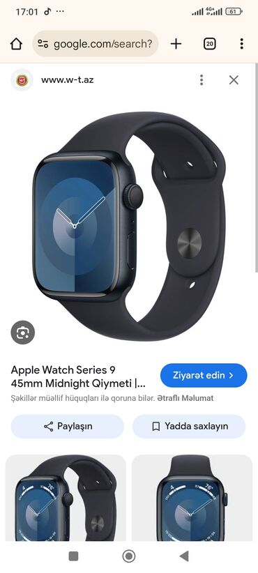 sensorlu pitiminutka: Smart saat, Apple, Sensor ekran, rəng - Qara