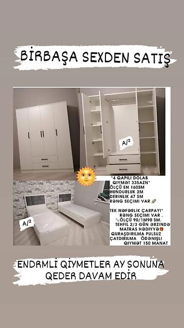 skaf ucuz: Təknəfərlik çarpayı, Dolab, Yeni — 1