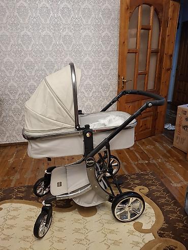 Araba-beşiklər: Uşaq arabası – Kidillo brendi, bej rəng. - 2-in-1 beşik tipli üst — 2