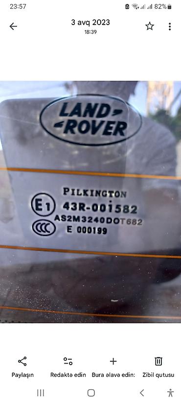 range rover on susesi: Üstən çıxmadı. Land Rover arxa şüşə — 5