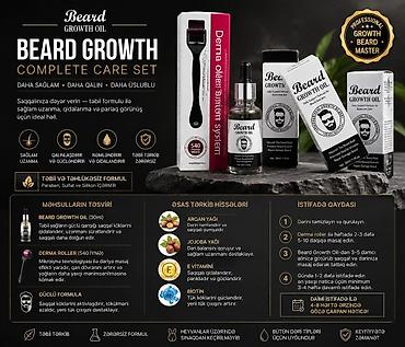 Beard Growth Complete Care Set – Saqqal Baxımı və Uzatma Dəsti lalafo.az -da Beard Growth Complete Care Set – Saqqal Baxımı və Uzatma Dəsti