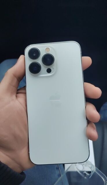 Apple iPhone: IPhone 13 Pro, 128 GB, White Titanium, Zəmanət, Face ID, Sənədlərlə