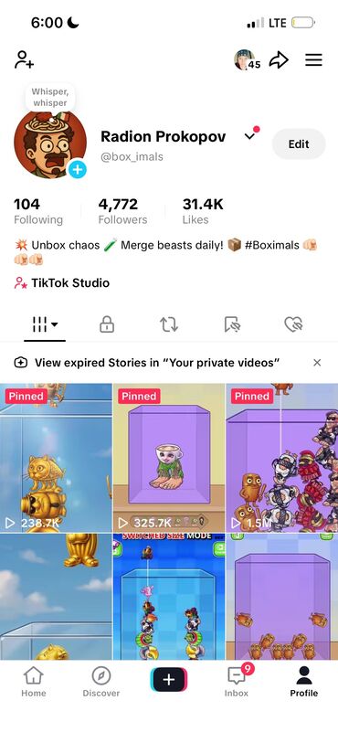 набор бу: Продам зарубежный Тикток аккаунт, с монетизацией, аккаунт