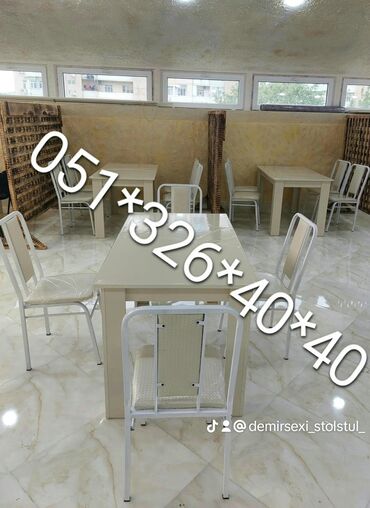 Bağ, çöl masa və oturacaq dəstləri: Yeni, Dördbucaq masa, 4 stul, Açılmayan, Stullar ilə, Metal, Azərbaycan — 5