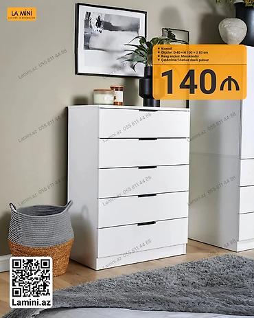Komodlar: Komod – minimalist dizaynlı, 4 çekmecəli. - Ölçülər: Dərinlik 40 sm — 1