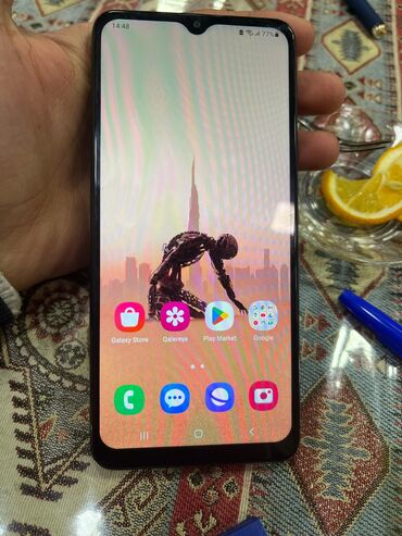 Samsung: Samsung Galaxy A12, rəng - Qırmızı, Düyməli, Barmaq izi, Face ID