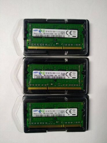 ddr3 sodimm: Оперативная память, Б/у, Samsung, 8 ГБ, DDR3, 1600 МГц, Для ноутбука