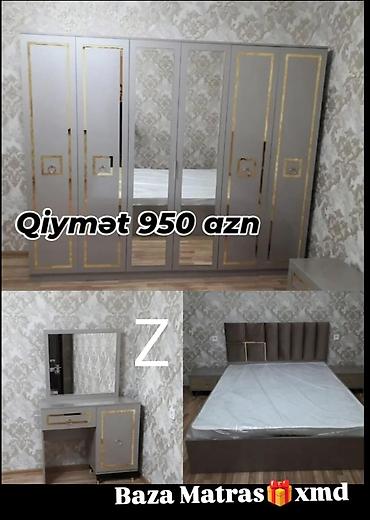 yataq destı: Yataq otağı dəstı Tərkib: - Geniş 6 qapılı şkaf: ortada 3 güzgülü — 1