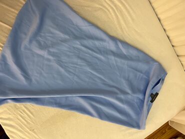 bershka kožne pantalone: S (EU 36), Maxi, color - Light blue