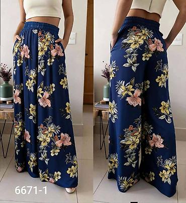 Pantalone: Ženske široke pantalone - Kroj: palazzo/široke nogavice, dužina do — 5