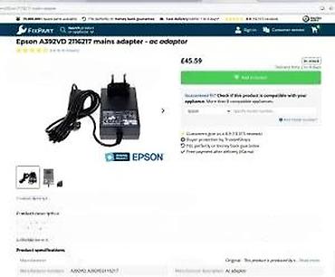Adapteri i punjači za laptop: EPSON AC adapter A392VD - Originalni Epson napajanje za uređaje sa — 10