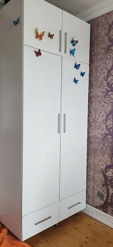 Dolablar: İşlənmiş, 2 qapılı, Siyirməli, Ağ, Açılan, Düz dolab — 2