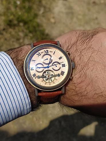saatlar type 0: İşlənmiş, Qol saatı, Breguet, rəng - Qəhvəyi — 1