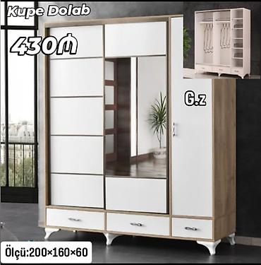 surgulu dolab: Kupe dolab – 200 × 160 × 60 sm Qiymət: 430₼ - Sürgülü qapılı dizayn — 1