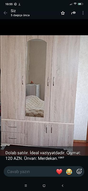 Dolab satılır. İdeal vəziyyətdədir. Qiymət: 120 AZN. Ünvan lalafo.az -da Dolab satılır. İdeal vəziyyətdədir. Qiymət: 120 AZN. Ünvan