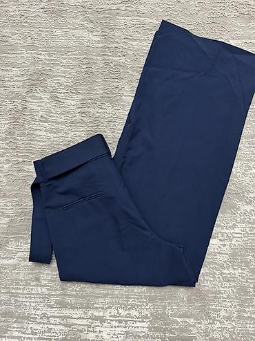 Брюки: Женские брюки ZARA, темно‑синие - Классический крой с легкими — 4