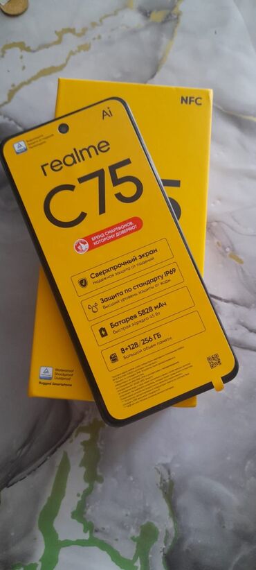 ucuz aspirator: Realme 128 GB, rəng - Qara, Sensor, Barmaq izi, İki sim kartlı