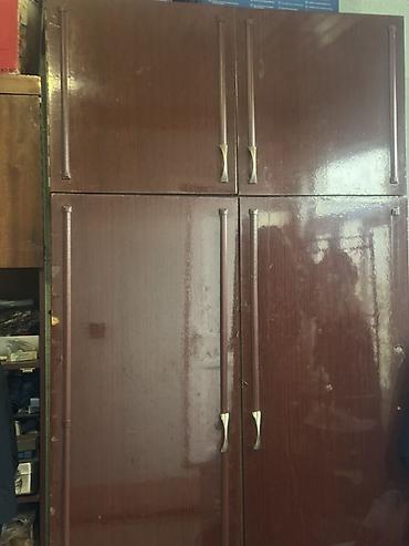 taxta yataq: Qəhvəyi rəngli böyük şkaf-garnitur - Material: laminat/taxta üzlüklü — 1